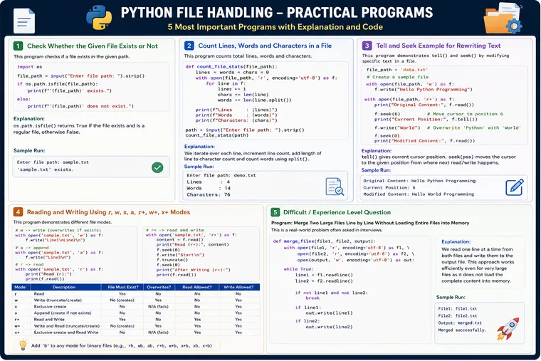 2. Python File Handling: 5 Practical Programs