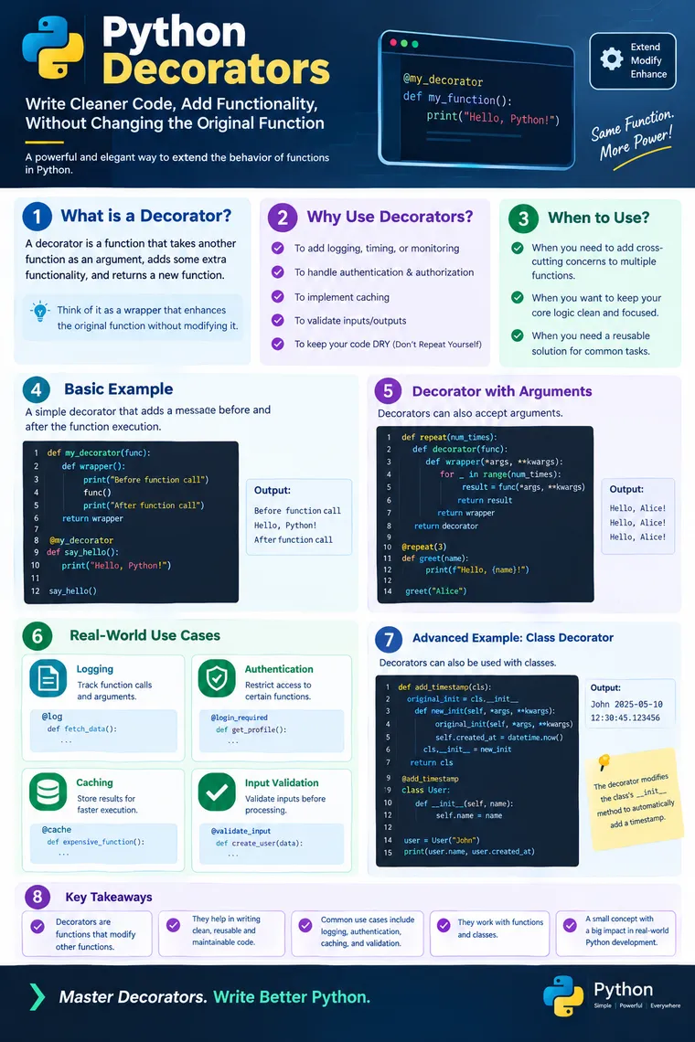 # Python Decorators: The Professional Guide to Writing Cleaner, Reusable, and Scalable Python Code